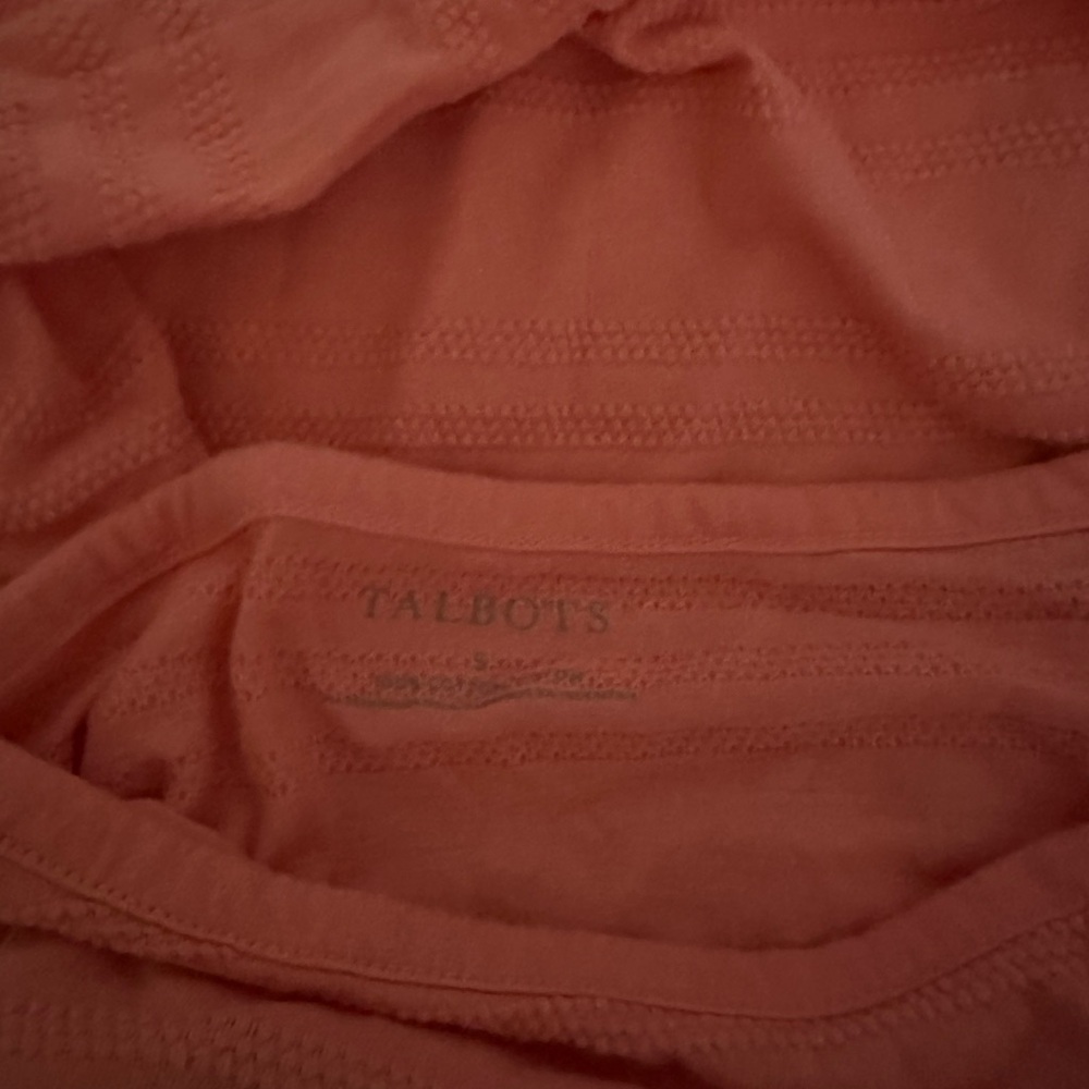 Talbots Warm Coral Knit Top